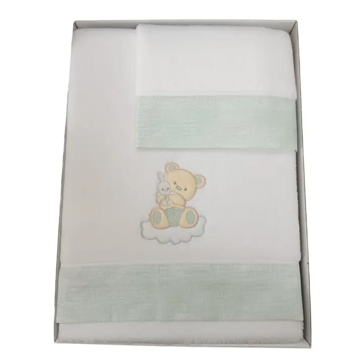 Juego de Sábanas de Cuna Coralina Baby Pecas - Diseño de Ositos y Estrellas, Coralina Extrasuave 100% Poliéster, Fabricado en Europa Mommata - 1