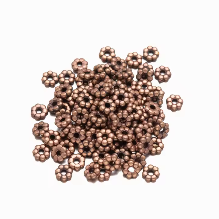 500pcs De 4mm Perlas Espaciadoras De Flor Para Hacer Joyas Pulseras Collares Suministros De Manualidades Accesorios De Metalurgia - 1