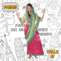 Disfraz de Mujer Hindú para Adulto - Talla M Única - Marca El Rey del Carnaval - Traje Original Colorido y divertido para cualquier evento - Traje típico de la India - Color Rosa - details 0