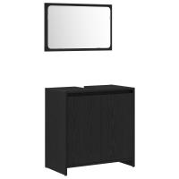 Gabinete de baño vidaXL con espejo de madera de roble negro 60x33x61 cm de madera de ingeniería - details 1