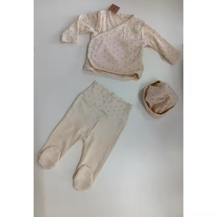 Conjunto de primera puesta de 3 piezas para bebé recién nacido, fabricado en España - Mimosa - 1