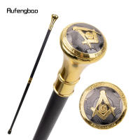 Bastón De Moda Con Relieve Totem Freemason Dorado 93cm Punta De Goma Material De Eje Acero Para Hiking Y Uso Diario - details 3