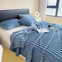 Manta Multifuncional De Bandas Anchas Y Gruesa De Color Sólido Canutilo Como Funda De Cama Manta Para Descanso Manta Para Mascotas - details 2