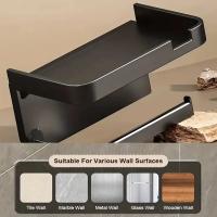 Soporte De Papel De Toalla Fácil De Instalar Sin Perforar Muro Organizador De Rollos Accesorio De Almacenamiento Para Baño Moderno Y Minimalista Plástico Brillo - details 3