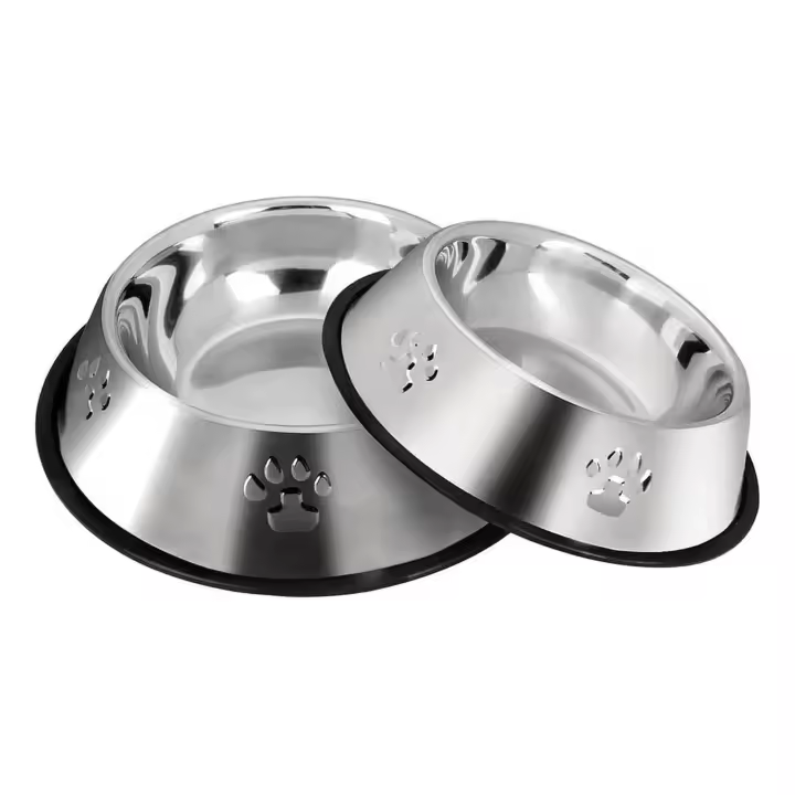 2x Cuencos para Perros con Base Antideslizante. Comedero para Mascotas de Acero Inoxidable. Bebedero para Gatos Hipoalergénico. Limpieza y Apto para Lavavajas - 1