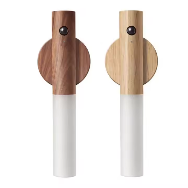 Lámpara Magnética De Pared En Color Madera Con Sensor De Movimiento Luz Nocturna Recargable Para Armario Cocina Escalera Emergencia - 1