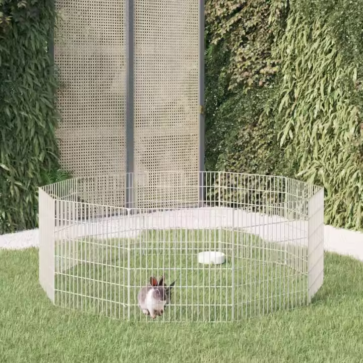 vidaXL Recinto animales corral 10 paneles hierro galvanizado 54x60 cm - 1