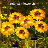 Lámparas Solares De Jardín Con 3 Cabezas Luz De Noche Exterior Impermeable LED Estilo Girasol Para Decoración De Hogar Y Paisaje - details 0