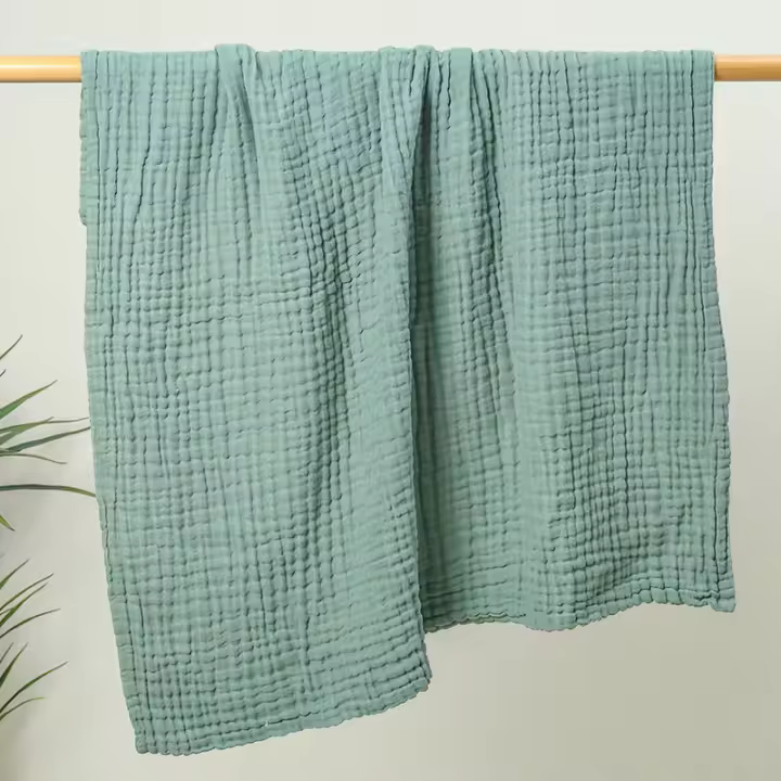 Manta De Bebé De Algodón Gauze De 6 Capas Muslin Suave Para Baño Y Saco De Dormir Tapete De Cuna Artículos De Cama Para Niños Recién Nacidos Unisex - 1