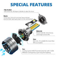 Lámparas De Faro LED Super Potentes ZTZPIE 6000K 300W Canbus EMC Para Coche Bombilla Antiniebla Universal 2pcs H1 H7 H4 H11 9005 9006 HB3 HB4 - details 3