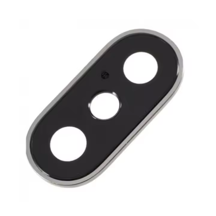 CRISTAL DE LA CAMARA LENTE + MARCO PARA IPHONE X EMBELLECEDOR PLATA BLANCO 10 - 1