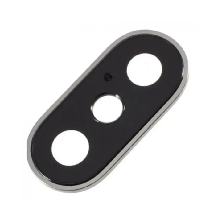 CRISTAL DE LA CAMARA LENTE + MARCO PARA IPHONE X EMBELLECEDOR PLATA BLANCO 10 - 1