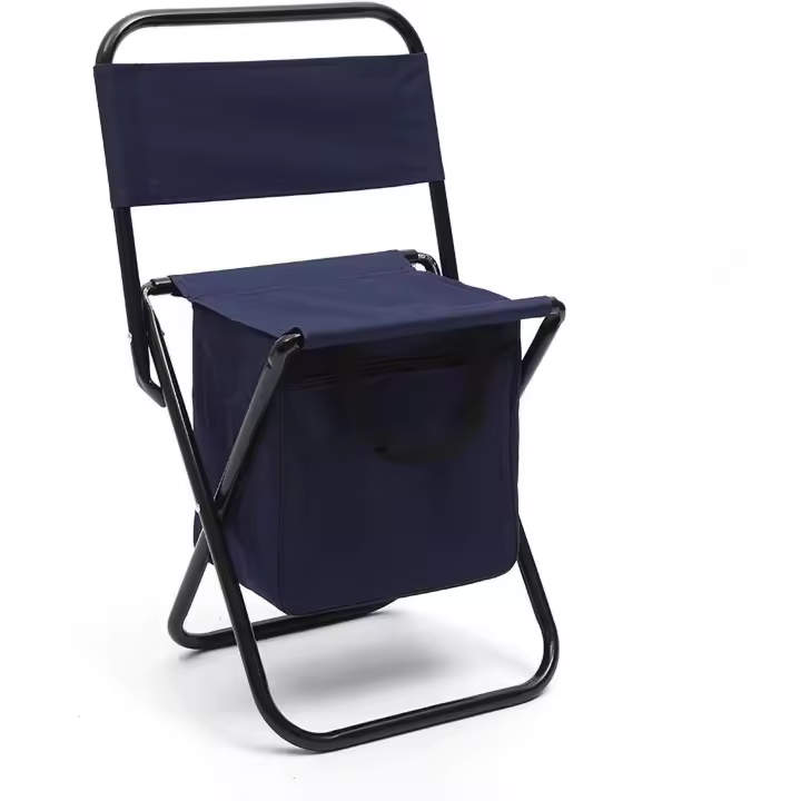 Silla de Ocio al Aire Libre con Bolsa de almacenamiento portátil, Silla plegable multifuncional, taburete de Pesca soporta hasta 60 kg con respaldo. - 1