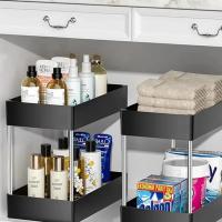Organizador De Estante De 2 Niveles Para Baño Y Cocina Soporte Multipropósito Para Armario Debajo Del Grifo En Casa - details 1