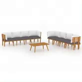 VIDAXL 3087013 conjunto de muebles para el jardín en color blanco y gris claro con un diseño moderno vida xl - 1