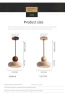 Lámpara Colgante Vintage Con Piedra Amarilla Natural Agate Ideal Para Dormitorio O Restaurante Luz LED Regulable Área De Iluminación 5-10 Metros Cuadrados - details 6