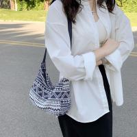 Bolso De Hombro Para Mujer En Lona Grande Capacidad Con Estampado Diseñador Bolso De Compras Reutilizable Casual Bandolera - details 27