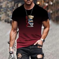 Camiseta Casual Para Hombre Con Estampado 3D Gradiente Transpirable Y Cómoda De Verano Con Cuello Redondo Manga Corta Talla Grande XS-6XL - details 7