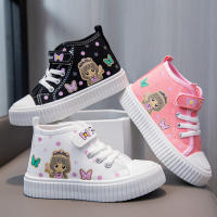 Zapatos De Lona Para Niños Y Niñas Estilo Cuatro Estaciones Bordado Blanco Dibujos Animados Niños Y Niñas Rosa Suave Antideslizante Casual - details 1