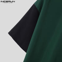 Camiseta De Hombre Estilo Casual INCERUN Con Diseño De Mochila Y Hebilla Manga Corta Patchwork S-5XL Para Verano - details 14