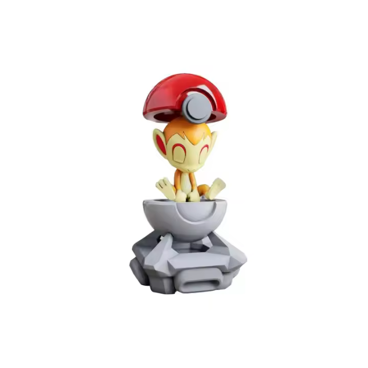 Figura Chimchar en la Pokeball impresa en 3d Figura Chimchar en la Pokeball Pokemon   Impreso en 3d - 1