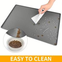 Alfombrilla De Comida Para Perros Con Huellas De Silicona Límite Elevado Anti-Desbordamiento Placemat Para Tazas De Alimentos Y Agua Para Mascotas Universal - details 1