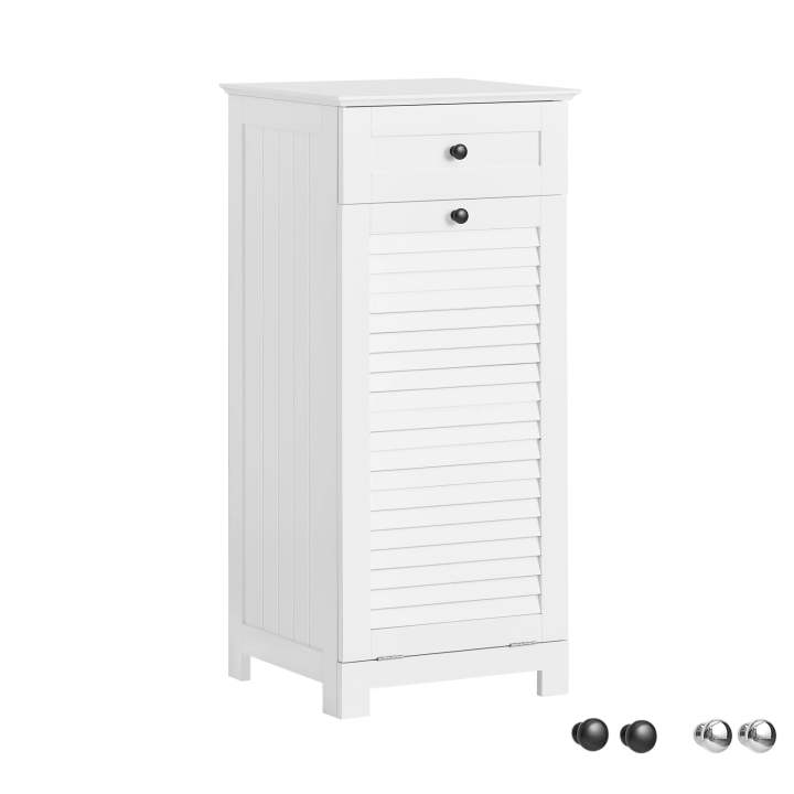 Cesto Para Ropa Sucia Armario Multifuncional De Baño Con 1 Cesto Blanco 45 X 35 X 85,5 Cm BZR100 W Sobuy Es