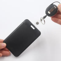 Porta Tarjetas Retráctil De Alta Gama En Negro 3 Piezas/Opciional Soporte Para Comedor Estudiantil Organizador De Tarjetas - details 7