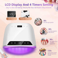 Lámpara De Secado De Uñas LED UV Profesional Con 72 LEDs Y Pantalla LCD Espacio Grande Sensor Inteligente Manicura Luz Secadora De Uñas - details 1