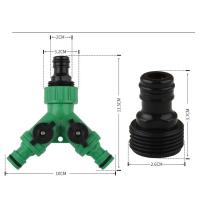 Splitter De Jardín 2 Caminos Válvula Y Doble Con Grifo Para Riego De Plantas Y Jardinería Con Apagado De Agua - details 2