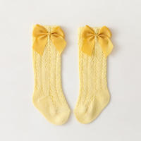 Calcetines De Verano Para Niñas Con Lazo Calcetines Largos Hasta La Rodilla De Algodón Y Spandex Para Bebés Y Niñas Todoterreno Transpirables Suela Hueca Diseño De Princesa - details 13