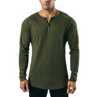 Camiseta De Manga Larga Para Hombre Estilo Hip Hop Casual Fitness Musculado Cuello V Ajustada Algodón Sport Gym - details 4