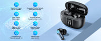Auriculares Inalámbricos Bluetooth 5.3, Auriculares HiFi Estéreo, Incorporado ENC Cancelación de Ruido 42H Cascos Control Táctil Pantalla LED, IP6 Impermeables Blanco [Clase de eficiencia energética A+++] - details 7