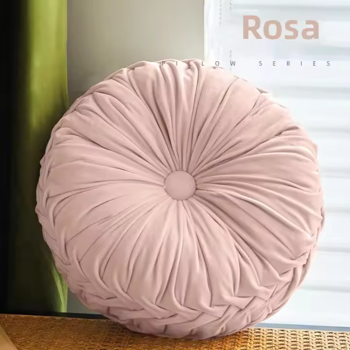 Cojín Redondo De Terciopelo 15'' Diámetro Cojín De Silla Acogedor De Halloween Verde Boho Navidad Estilo Americano Removible Y Lavable - 1