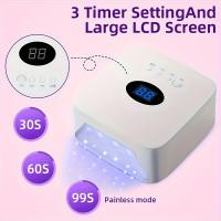 Lámpara LED UV Sin Cable De 54W Con 30 Diodos Emisores De Luz Recargable Para Secado De Uñas Profesional Con 3 Configuraciones De Tiempo Para Uso En Hogar Y Salón - details 1