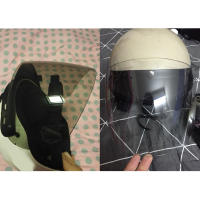 Visera Universal Para Casco De Motocicleta Retro Con 3 Cierres Y Lente Plegable Protección Solar PU Material - details 2