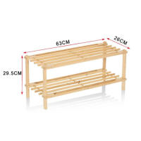Zapatero de madera multifuncional de doble capa ecológico, adecuado para pasillos de entrada. - details 1
