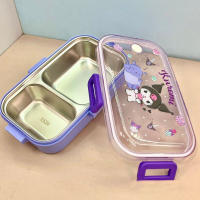 Caja De Almuerzo Sanrio Hellokitty Con Diseño De Kuromi Y Cinnamoroll Anti-Desbordamiento Para Niños Dividida Y Portátil Regalos De Anime Cartoon - details 0