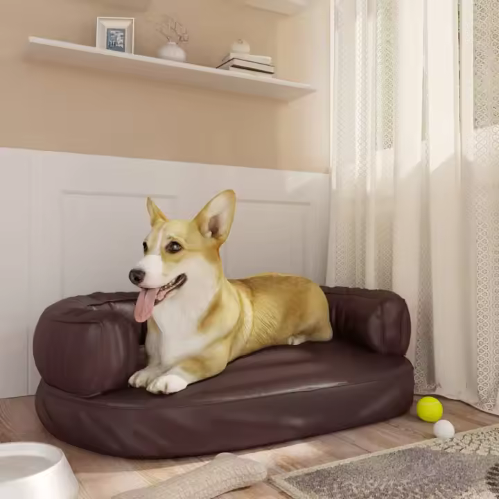 Cama para Perros de cuero sintético Negro 80x68x23 cm - 1