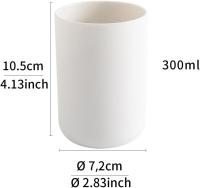 2 piezas diente S, titular de cepillo de dientes de baño, taza, 300ml taza de plástico (blanco y marrón) - details 0