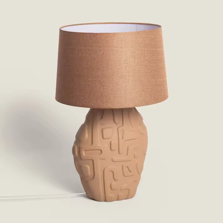 Ledkia Lámpara de Mesa Cerámica Surab - Diseño Étnico Sofisticado - 1
