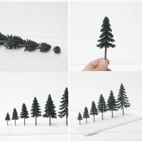 Modelos De Árboles De Ciprés Verdes Para Escenografía Y Ferrocarril 5-15cm 10/20/30Pcs Accesorios De Escritorio De Miniaturas - details 8