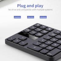 Teclado Numérico Inalámbrico 2.4G 35 Teclas Para Oficina Y Contabilidad Con Batería Recargable Integrada Estilo Portátil Color Negro - details 12