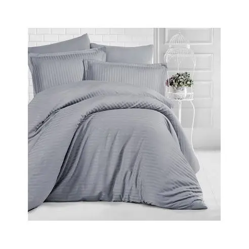 Dhestia Home Juego Funda Nórdica Stripe Satén 210 Hilos Algodón Turco - 1