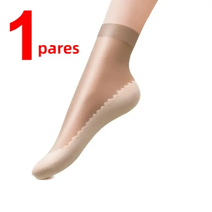 10 Pares De Calcetines Suaves Para Mujer Verano Transpirables Ultradelgados Con Suela Antideslizante Velvet Transparente - 1