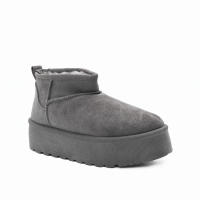 PuntoSalao Botas australianas con plataforma y pelo suave mujer color gris - details 0