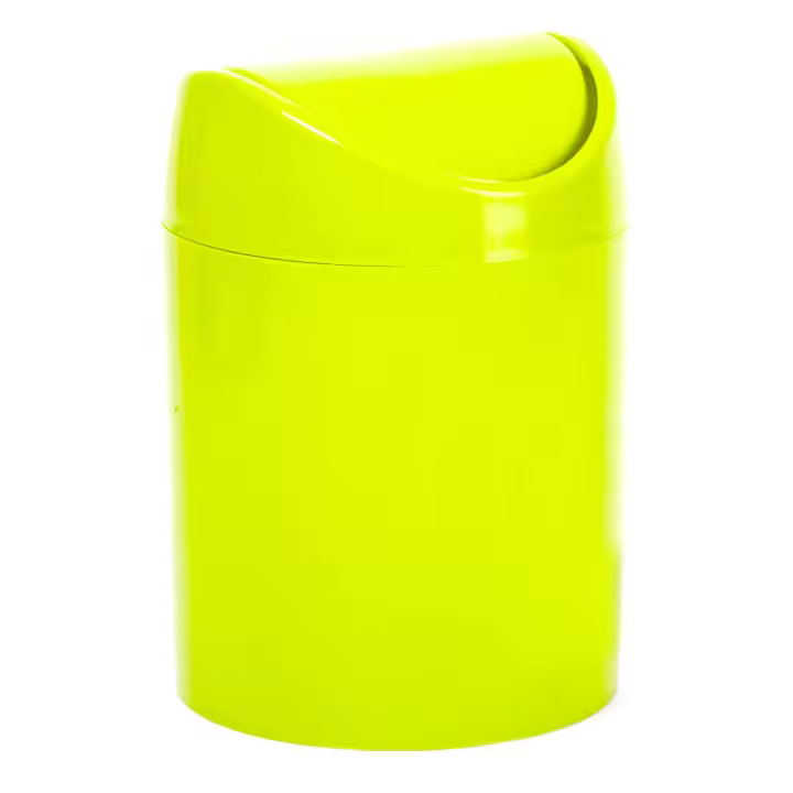 CABLEPELADO Papelera basculante plástico para mesa, Mini Basurero de Mesa, Cubo de Basura para Escritorio, Papelera de Oficina Pequeña, Papelera de Plástico con Tapa Basculante, 1.4 Litros, Verde - 1