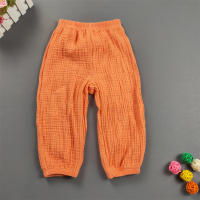 Pantalones Harem De Algodón Para Niños Y Niñas Estilo Casual Color Sólido Transpirables Verano Cierre Elástico Talla True Fit - details 10