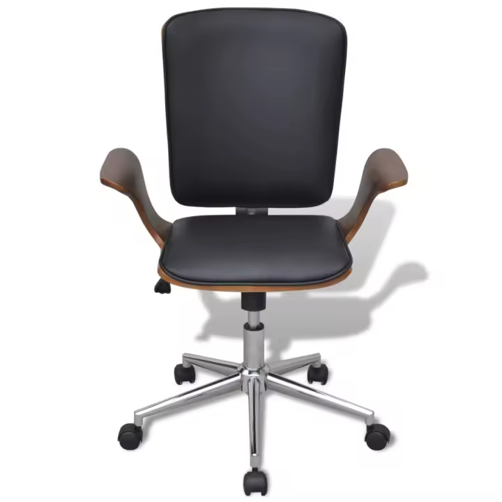 Silla de Oficina giratoria Madera curvada y cuero artificial - 1
