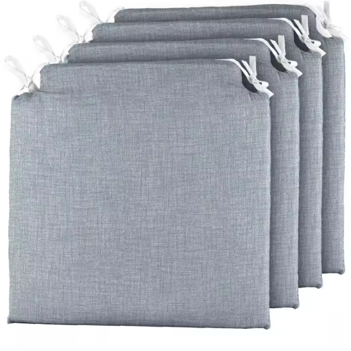 Pack 4 Cojines para Sillas - Estampados Lisos con 2 Cintas de Sujeción - Ideal para Interiores y Exteriores - 40 x 40 x 3 cm - 1